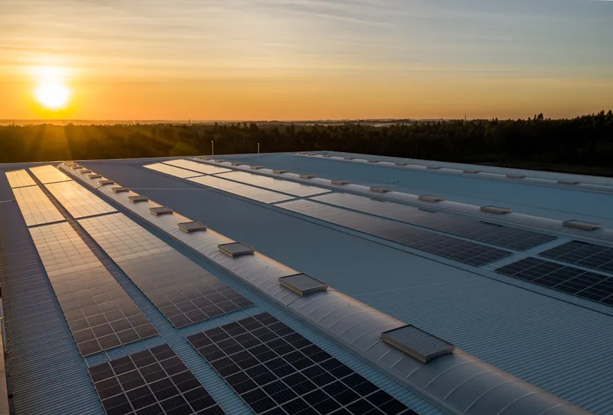 Aufdach-Photovoltaikanlage mit modernen monokristallinen Modulen in Franken